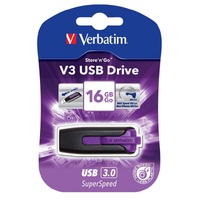 VERBATIM 16GB V3 USB3.0 Violet Store\'n\'Go V3; Rectractable