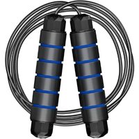 LT Skipping Rope Tangle-Free with Ball Bearings Rapid Speed Jump Rope Cable Ideal for Fitness Gym (Black)