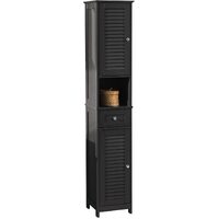 Freestanding Tall Bathroom Cabinet 170 x 32 x 30 cm (Black)