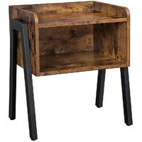 VASAGLE Side Table Rustic Brown and Black LET54X